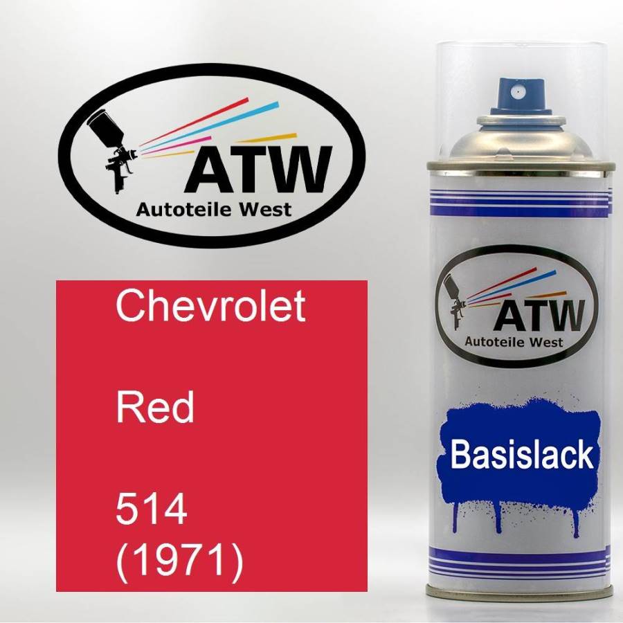 Chevrolet, Red, 514 (1971): 400ml Sprühdose, von ATW Autoteile West.